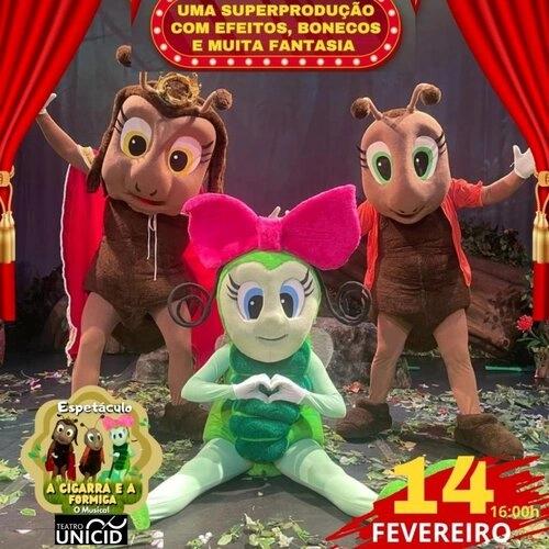 “A Cigarra e a Formiga – O Musical” leva fantasia, música e grandes lições ao Teatro Unicid - Cover Image