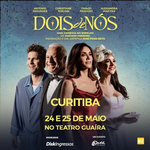 Antonio Fagundes e Christiane Torloni juntos no palco em Curitiba com a comédia 
