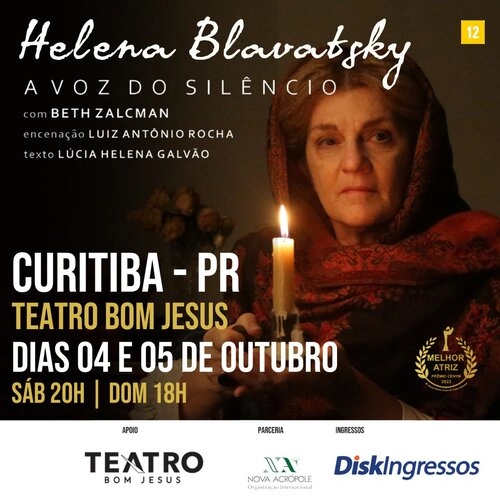Monólogo “Helena Blavatsky, A Voz do Silêncio” chega a Curitiba para duas apresentações emocionantes - Cover Image