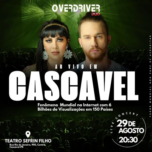 Overdriver Duo retorna a Cascavel com show da turnê mundial